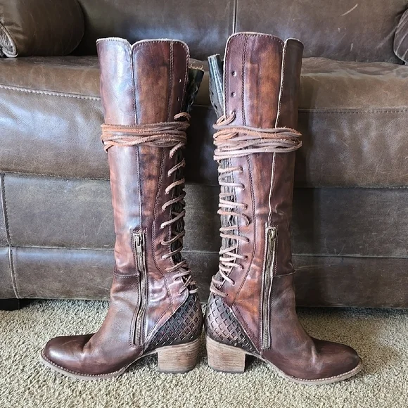 Freebird by Steven Carver Rustic Brown Lace-Up Boots